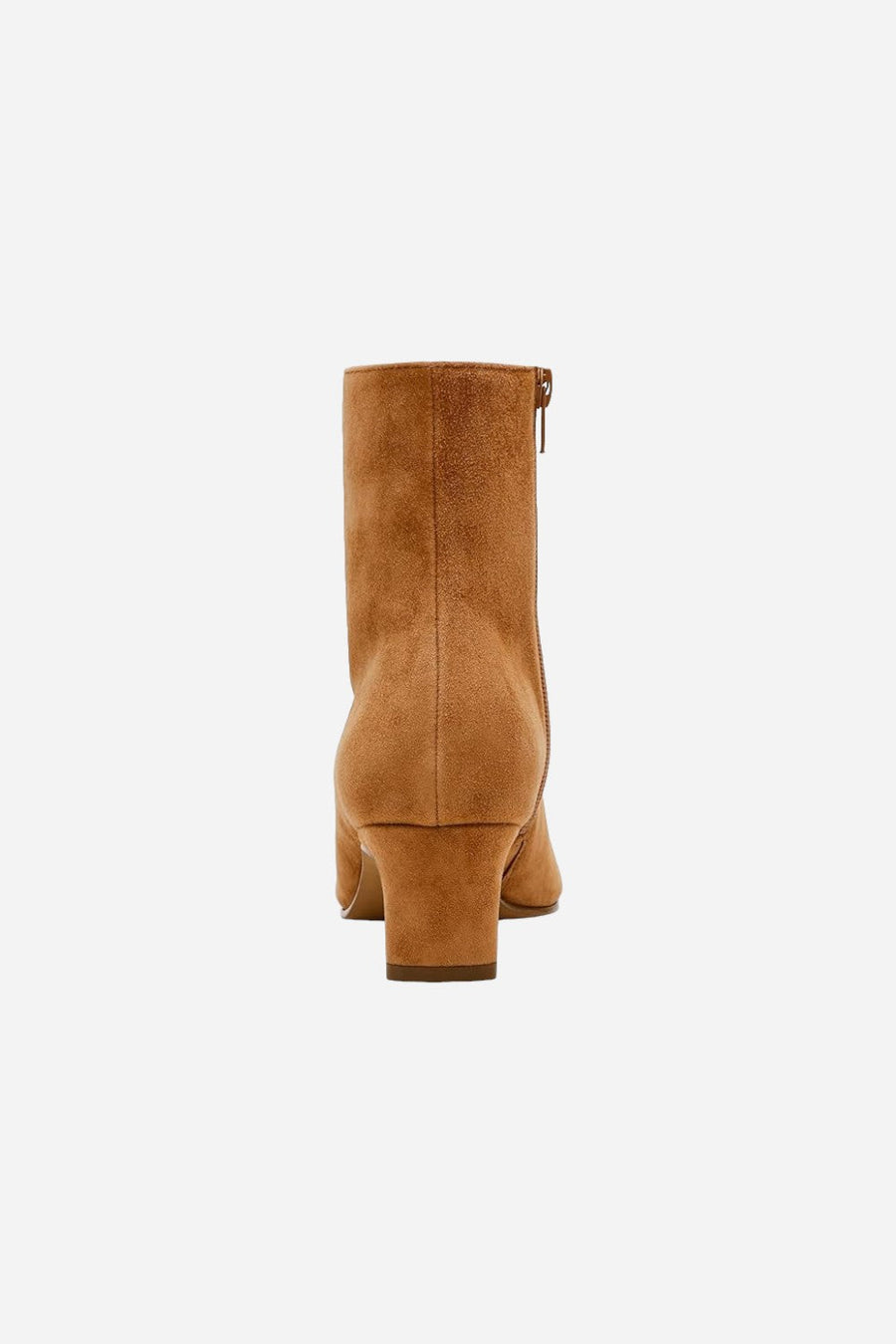 Steve Madden Delvie Ankle Boot in Chestnut Suede – detail