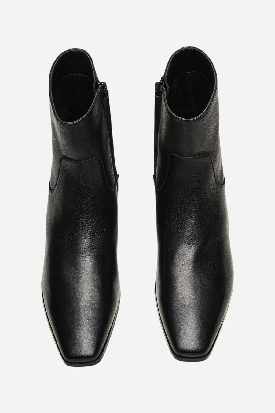 Steve Madden Dusty Black Leather Ankle Bootie – flat lay