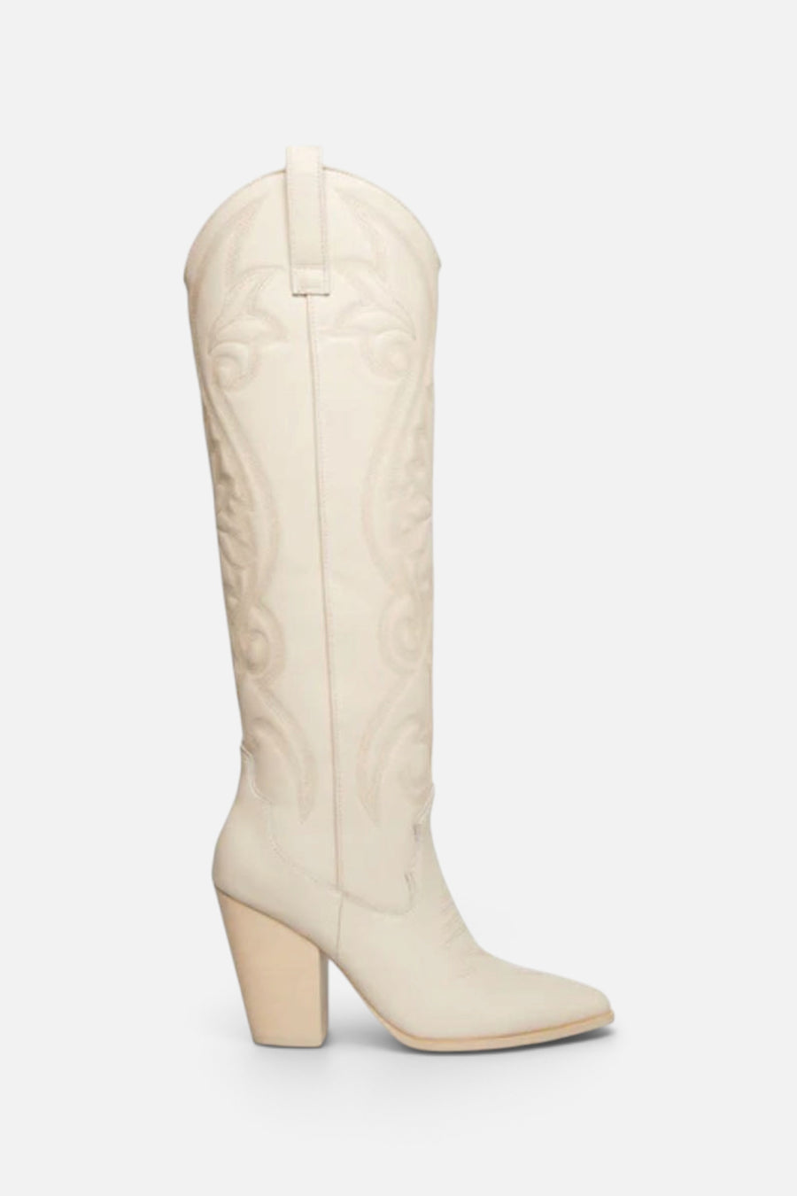 Steve Madden Lasso Boots In Bone Leather – back view