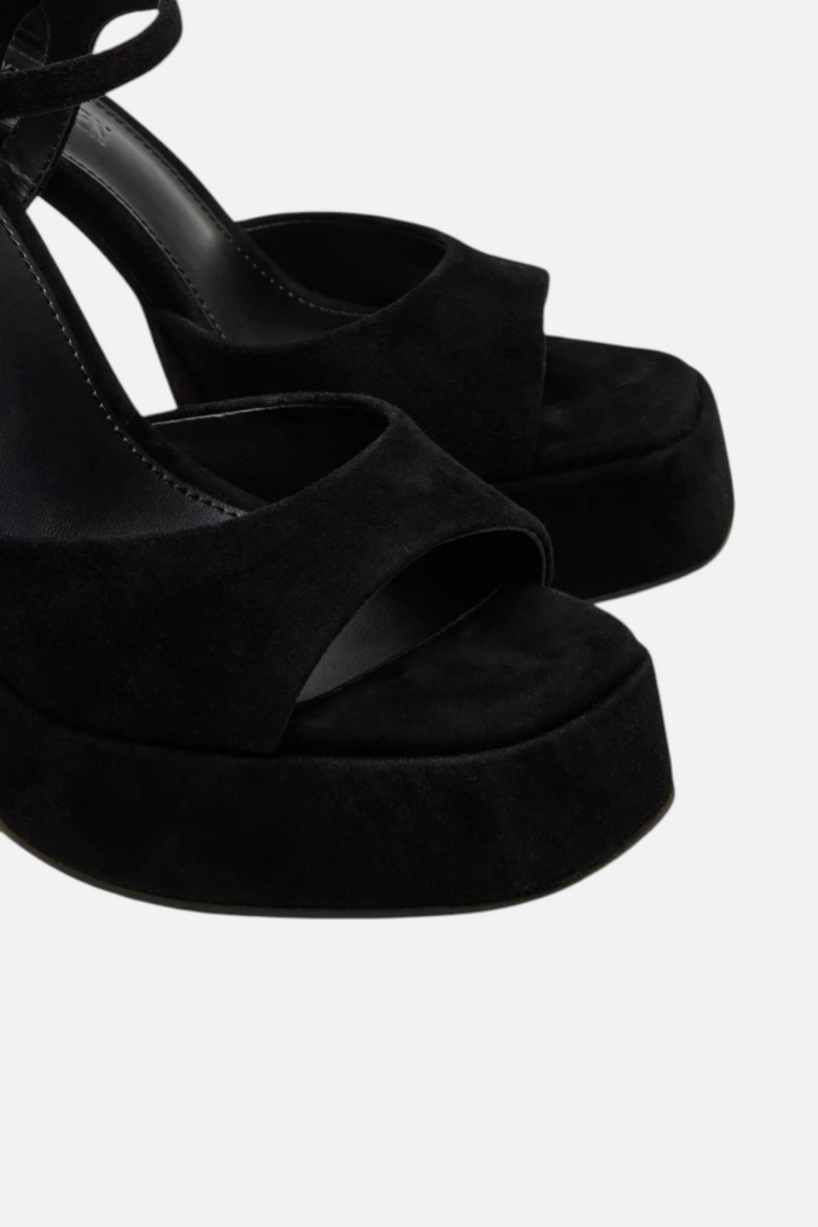Steve Madden Liandra Platform Heel in Black Suede – back view