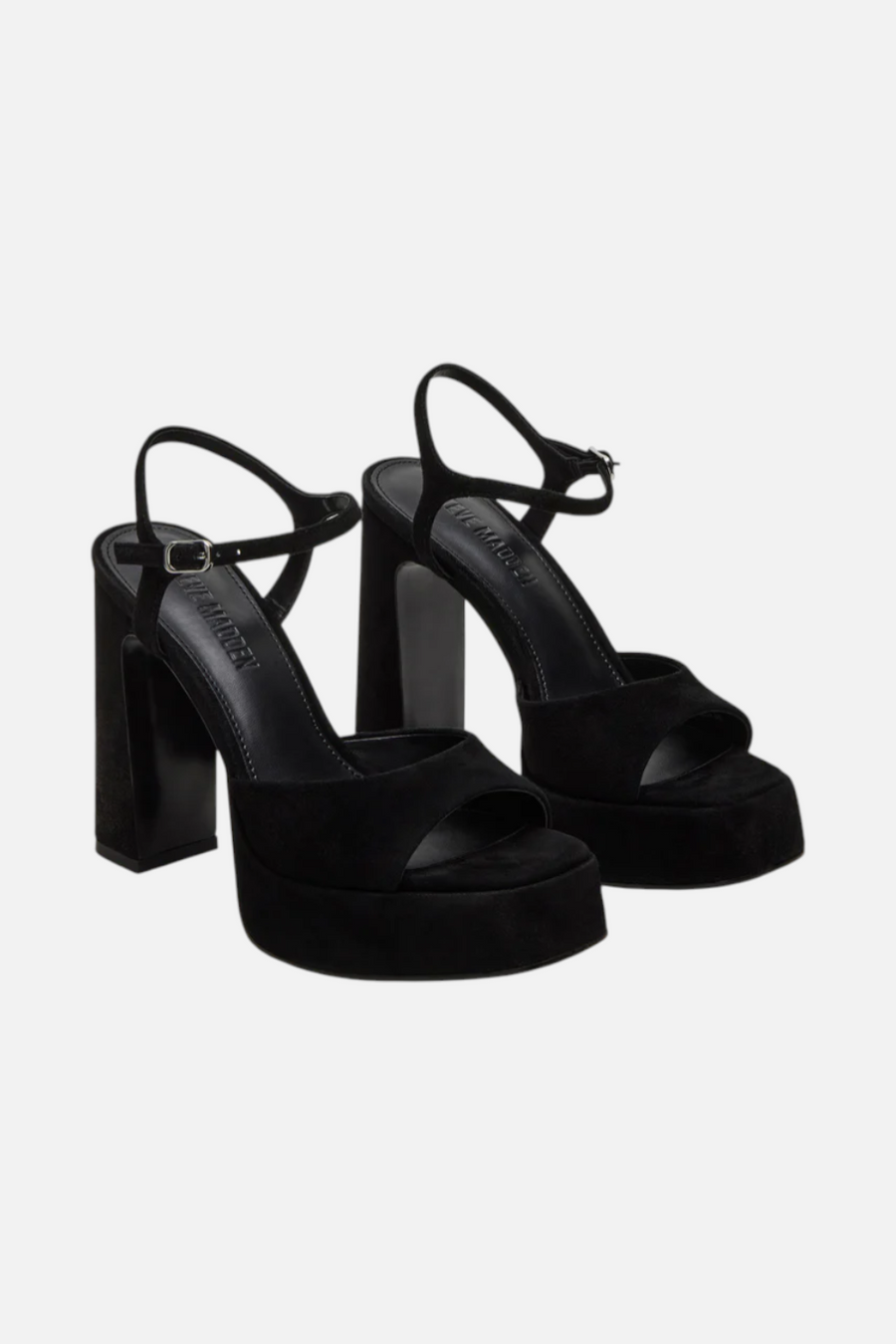 Steve Madden Liandra Platform Heel in Black Suede – side view