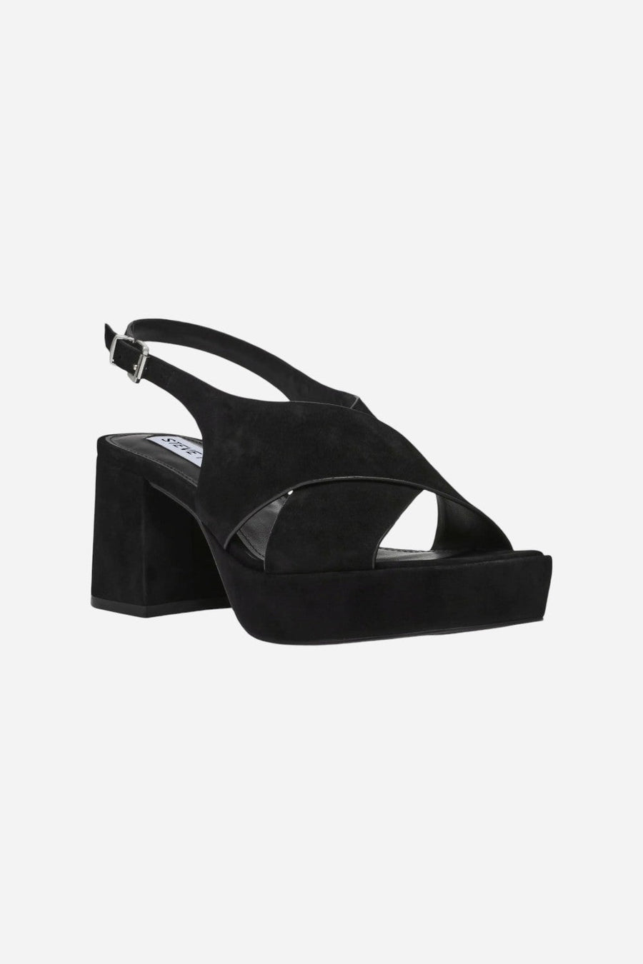 Steve Madden Marino Black Suede Heel – back view