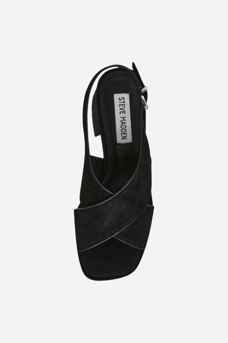 Steve Madden Marino Black Suede Heel – side view