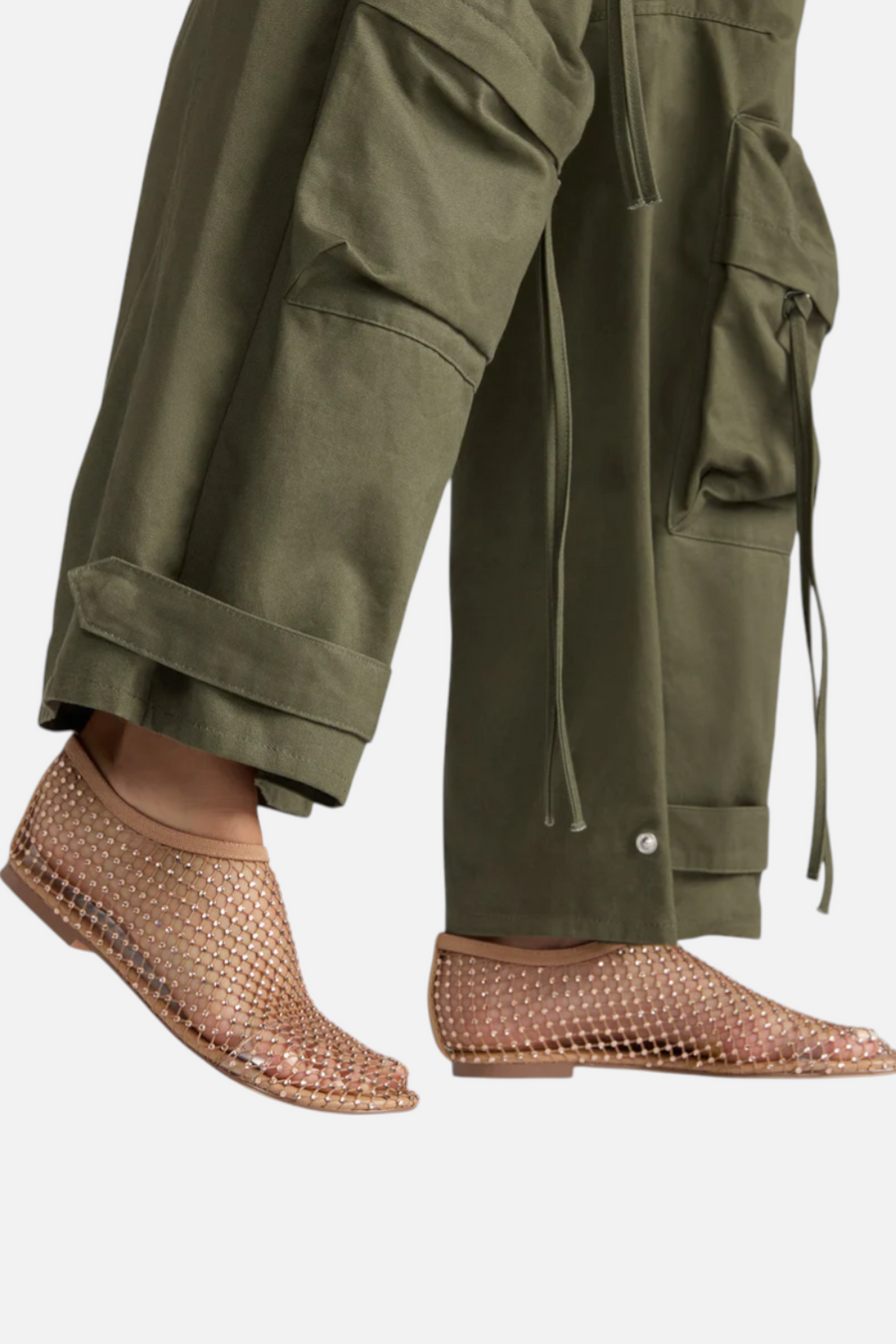 Steve Madden Mino Blush Rhinestone Flats – flat lay