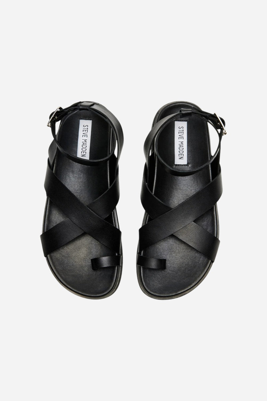 Steve Madden Mira Black Leather Sandal – detail