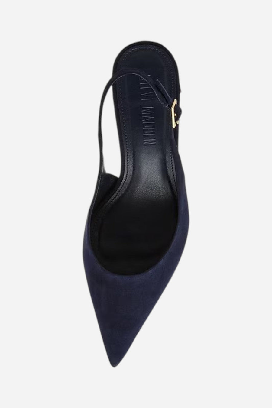 Steve Madden Robyn Nubuck Slingback Pumps in Navy – flat lay