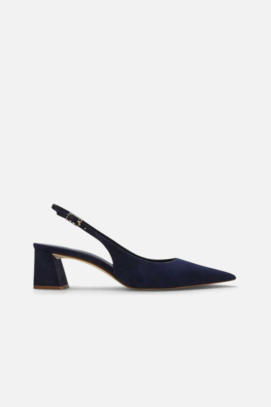 Steve Madden Robyn Nubuck Slingback Pumps in Navy – side view