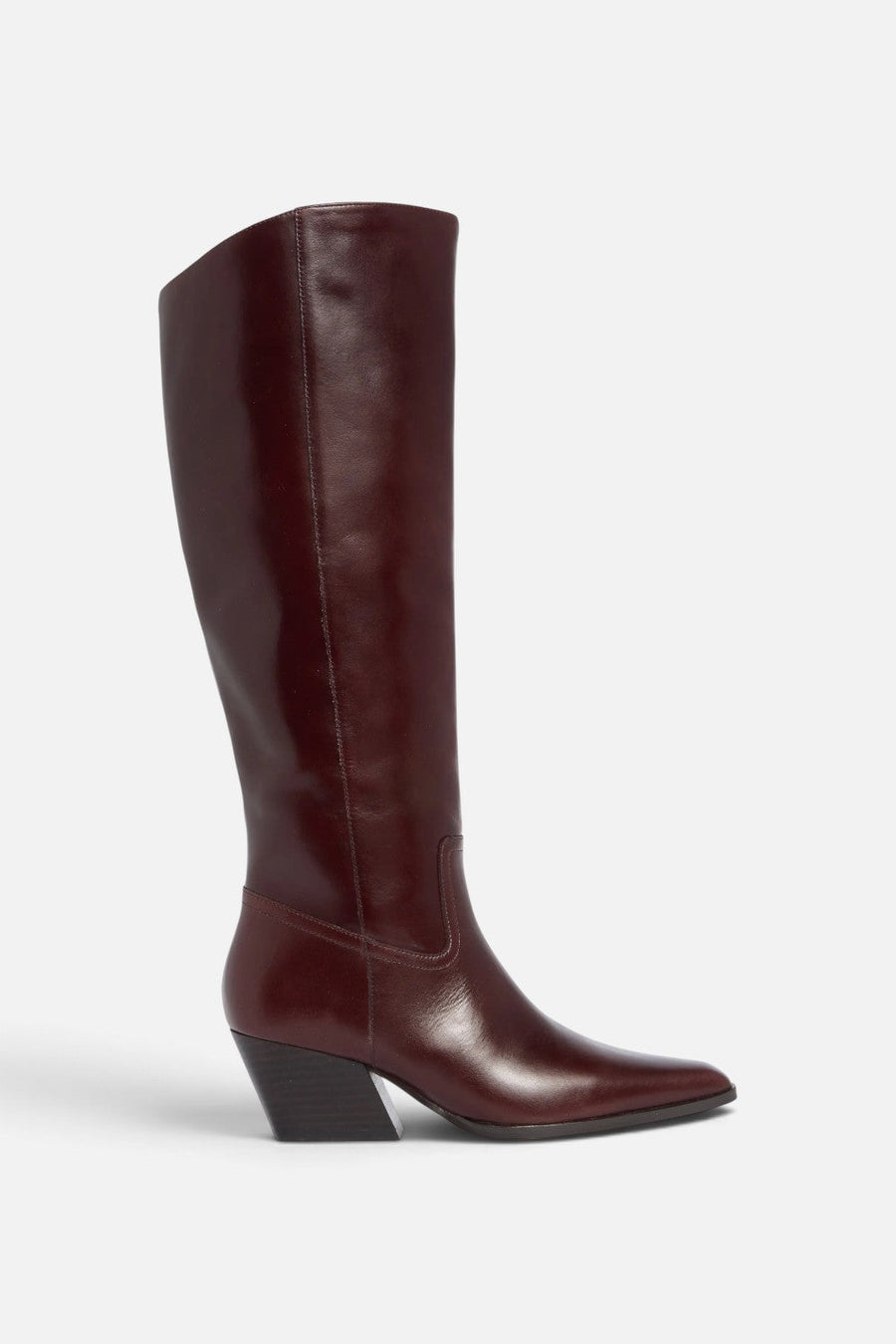 Steve Madden Rodessa Leather Knee-High Boot in Burgundy – side view