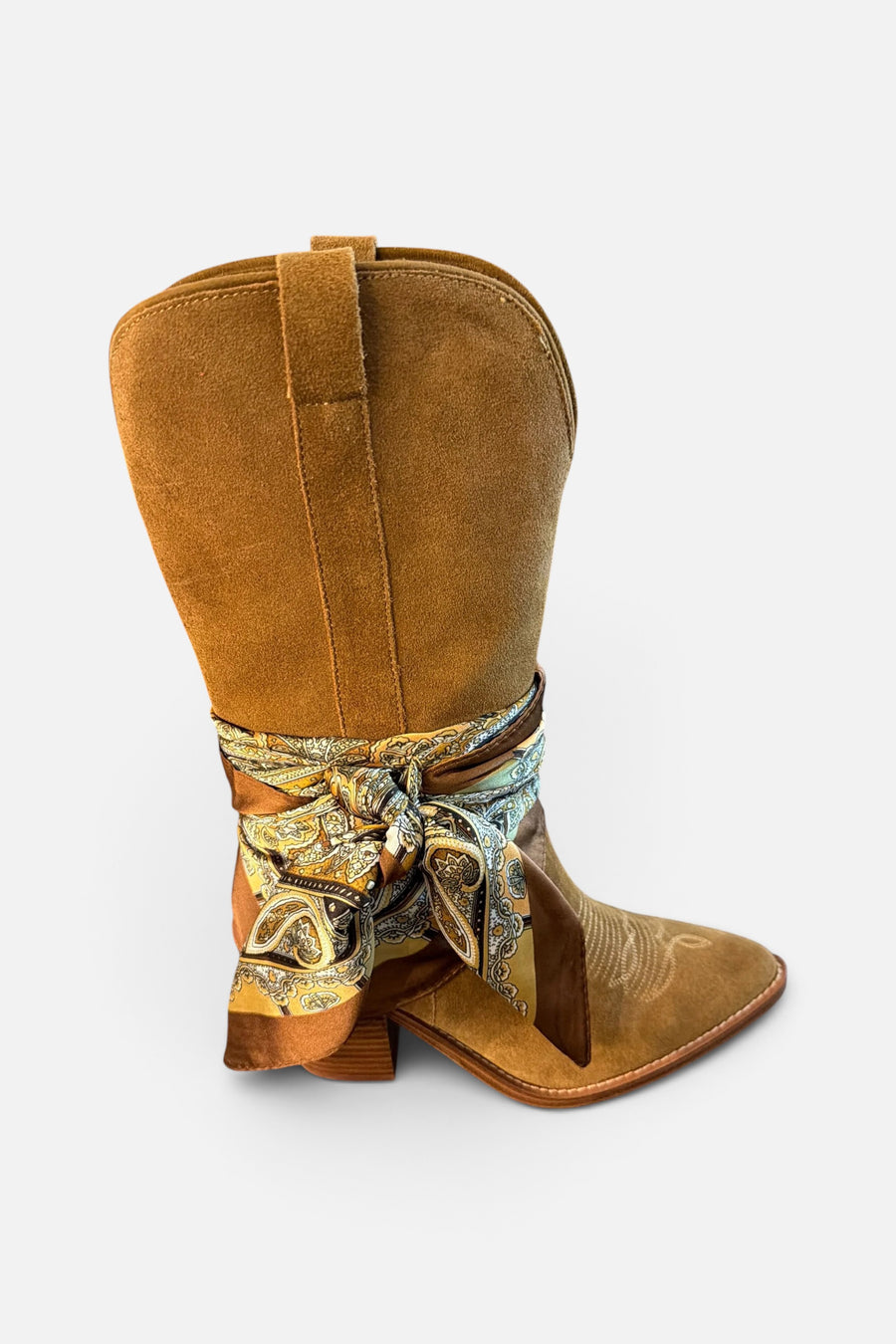 Steve Madden Sally Scarf Boot in Chestnut – front view
