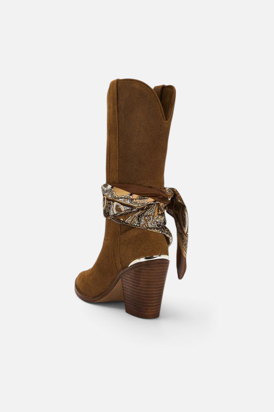 Steve Madden Sally Scarf Boot in Chestnut – back view
