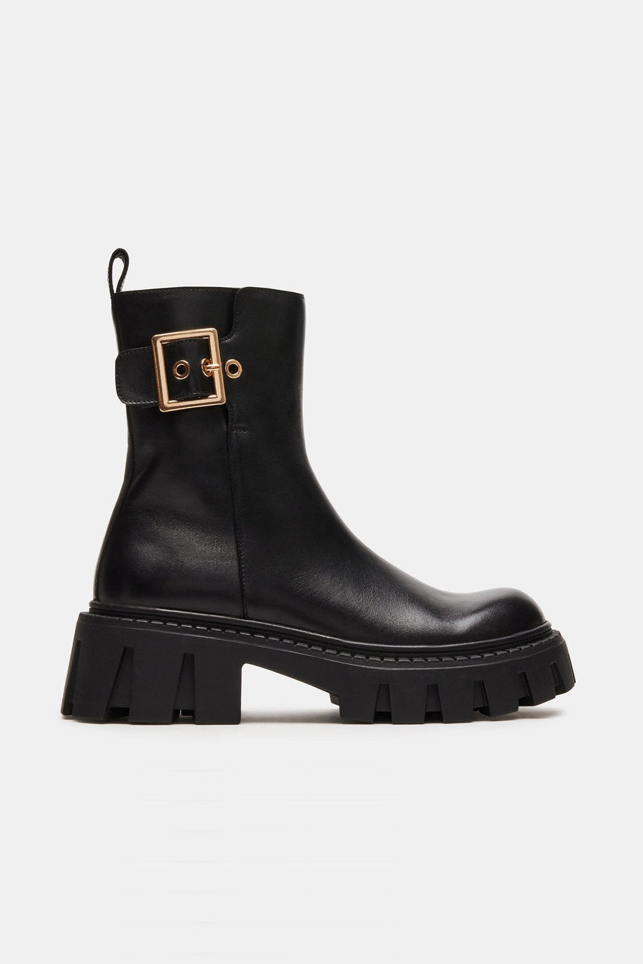 Steve Madden Samera Booties in Black Leather – back view