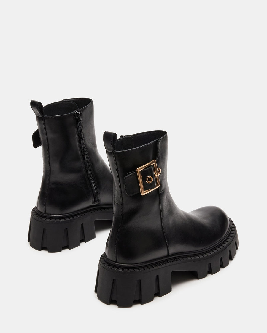 Steve Madden Samera Booties in Black Leather – detail