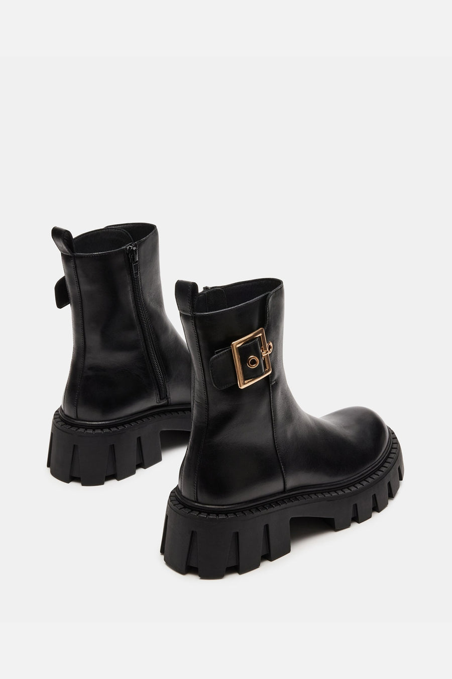 Steve Madden Samera Booties in Black Leather – detail