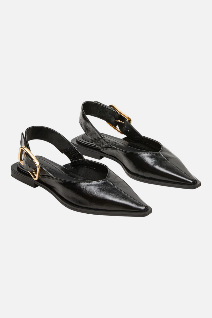 Steve Madden Shay Flat in Black Leather – back view