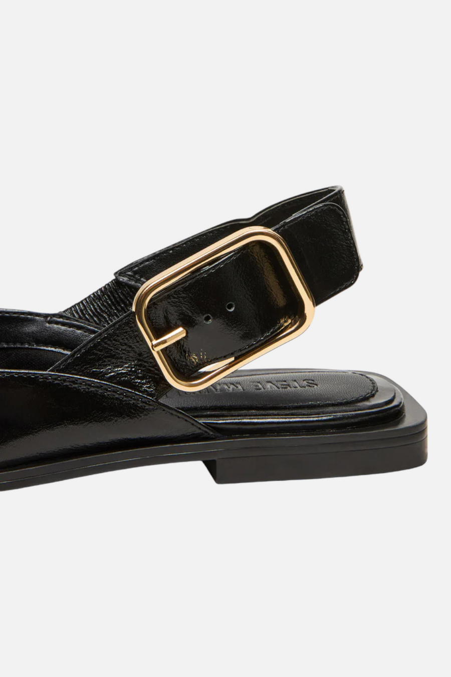 Steve Madden Shay Flat in Black Leather – detail