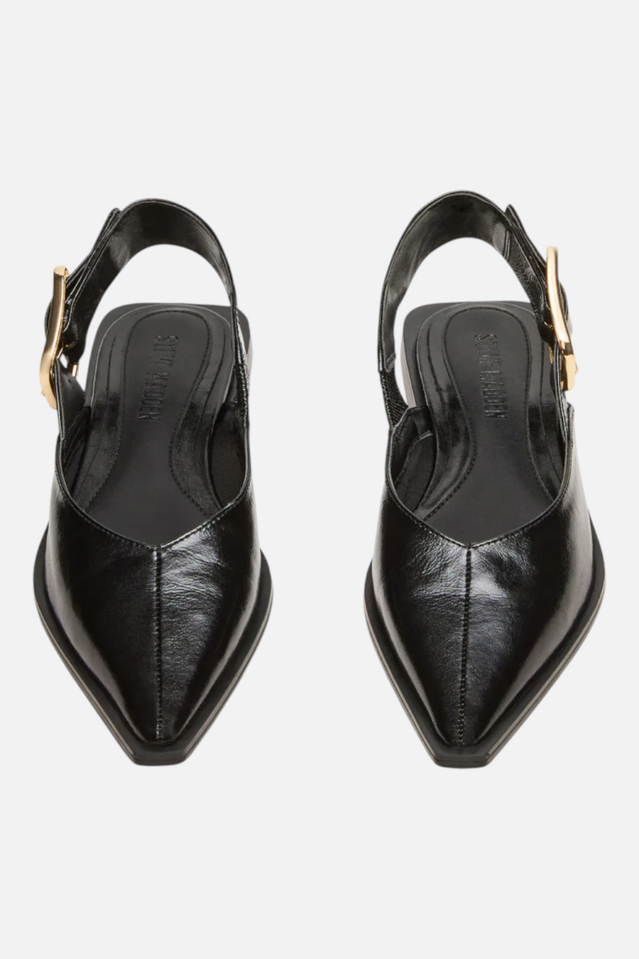 Steve Madden Shay Flat in Black Leather – side view
