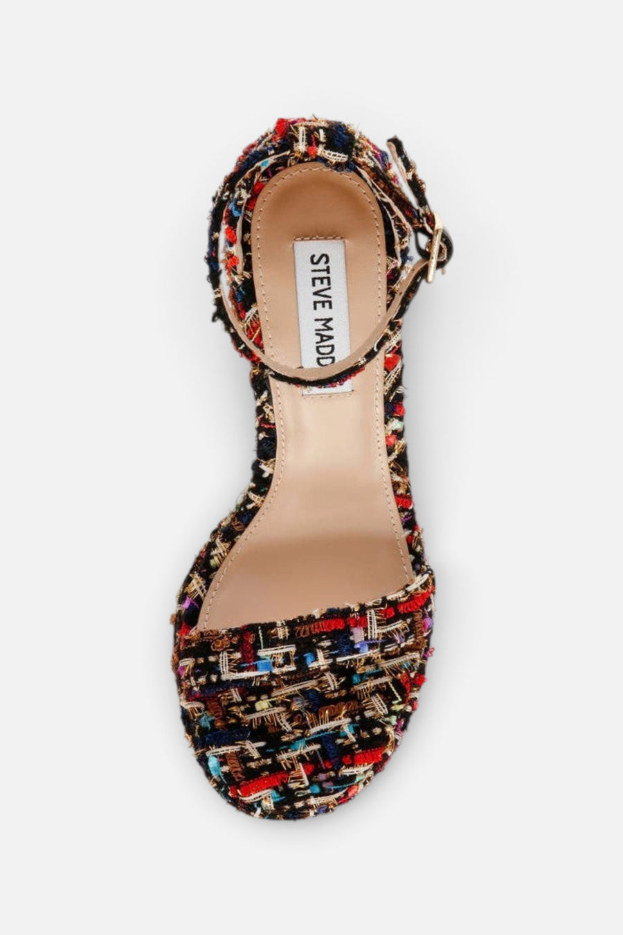 Steve Madden Susan Block Heel in Red Multi – flat lay