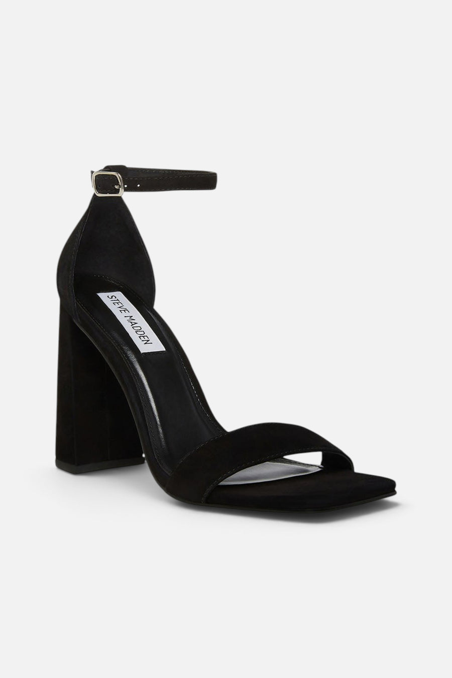 Steve Madden Tiaa Heels In Black Nubuck – back view