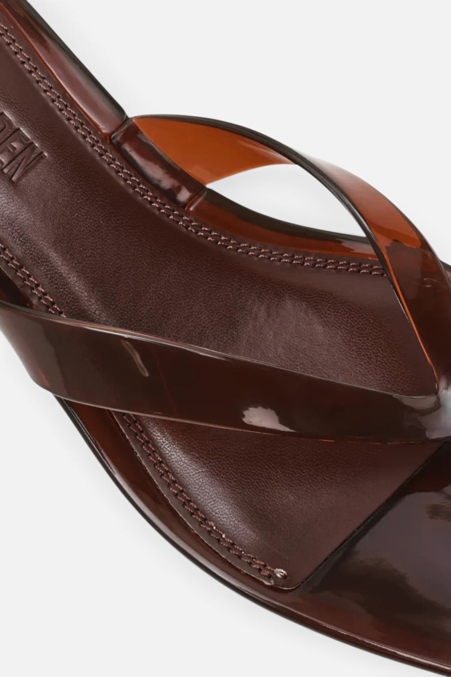 Steve Madden Tracie-Jelly Heels in Dark Brown – back view