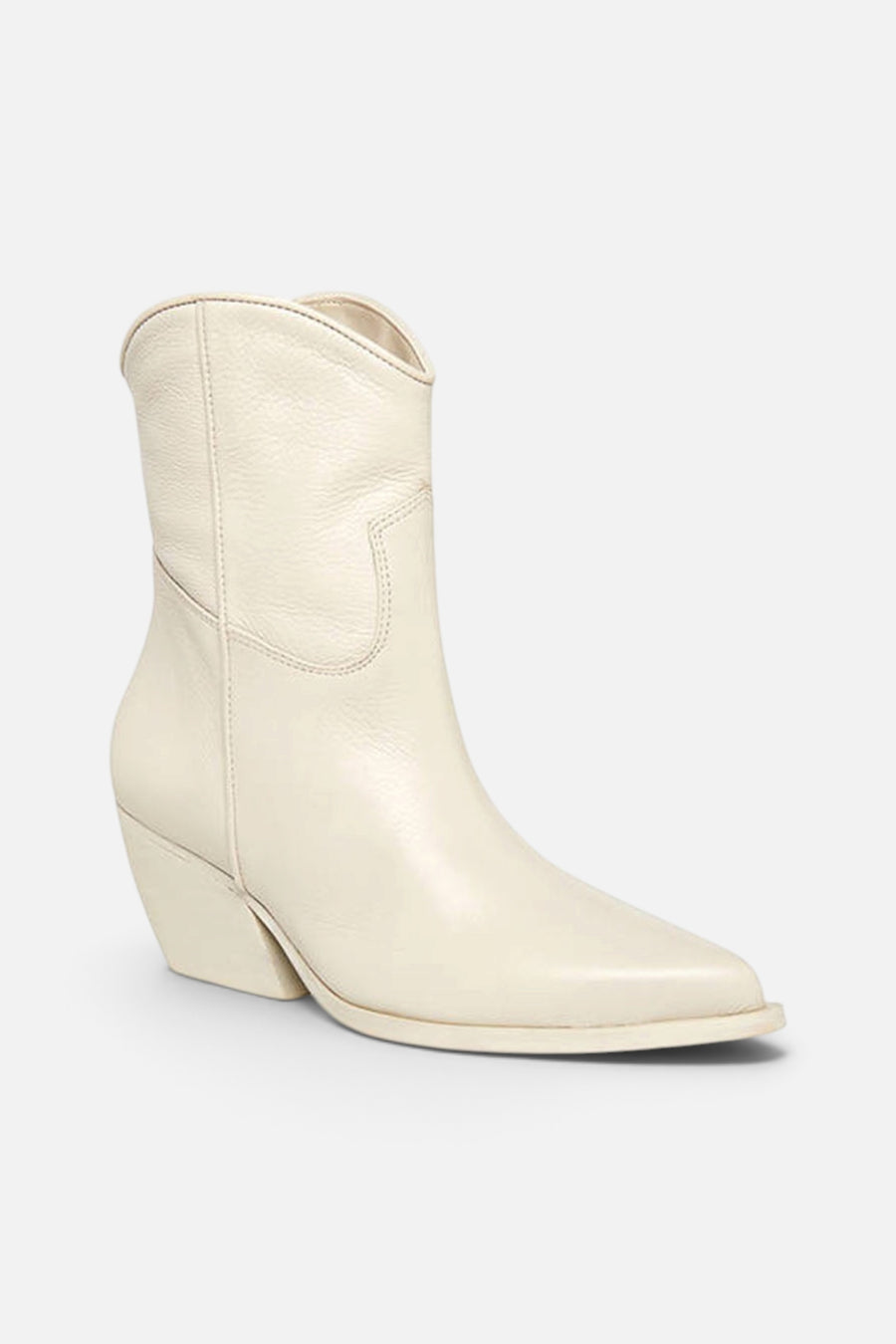 Steve Madden Wolfer Boots In White Leather – side view