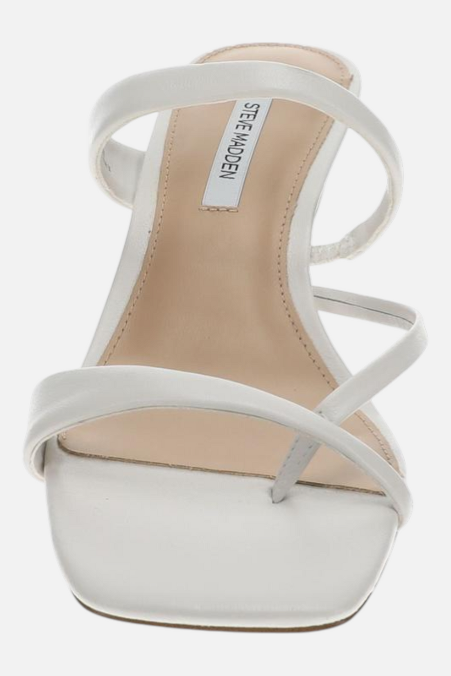 Steve Madden Women's Ajay Sandal in White Leather – side view