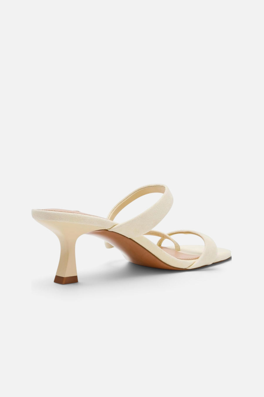Steve Madden Women's Ajay Sandal in Yellow Suede – three-quarter view