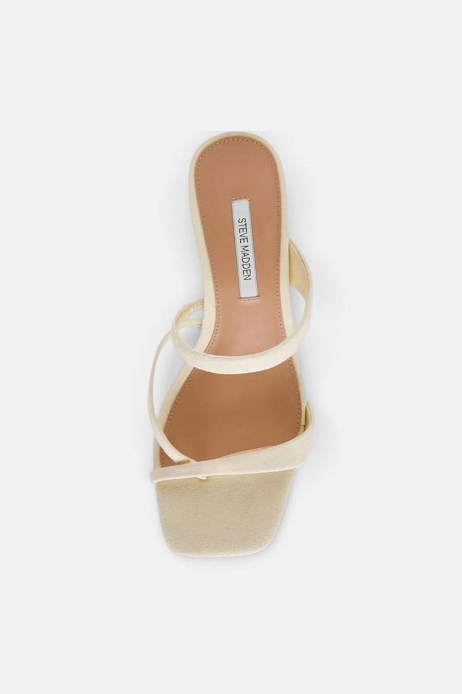 Steve Madden Women's Ajay Sandal in Yellow Suede – top view