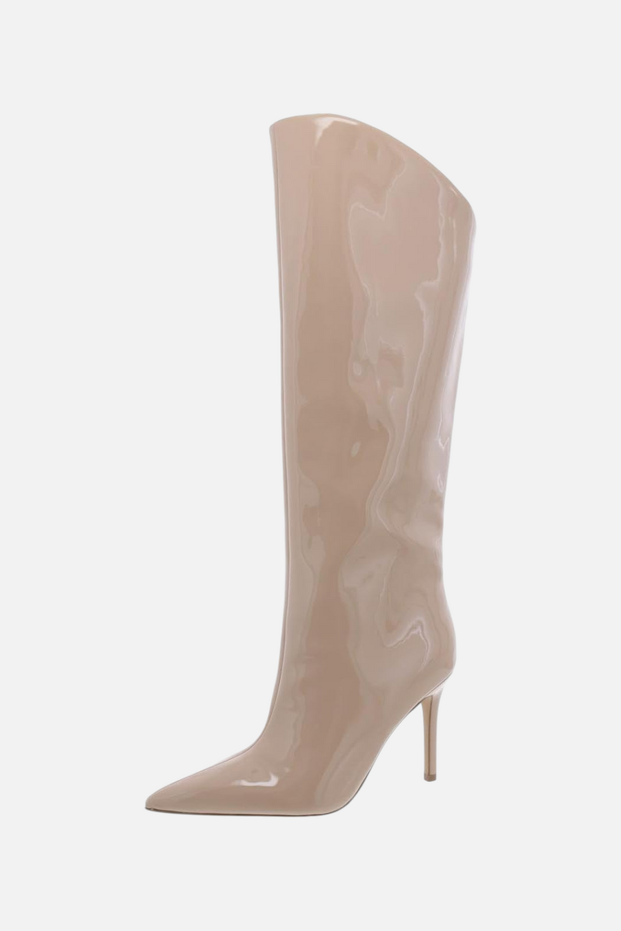 Steve Madden Women's Sarina Knee High Boot in Natural Patent – front view