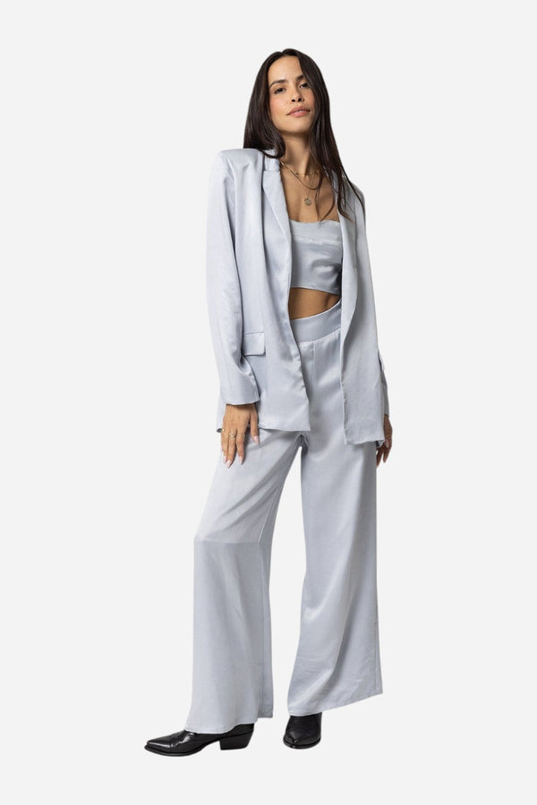 Stillwater Cupro Silky Blazer in Silver