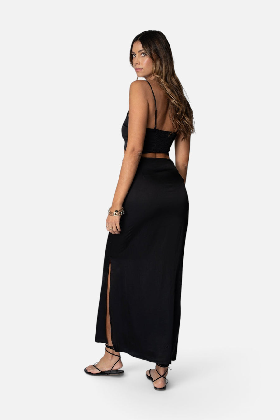 Stillwater Dani Maxi Skirt in Black – back view