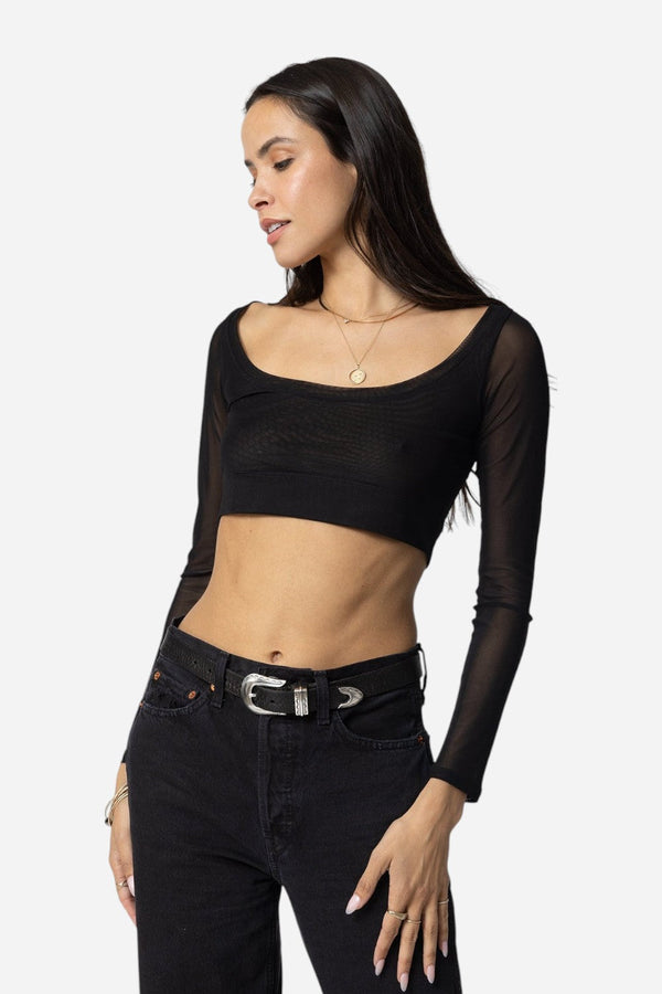 Stillwater Mesh Ventanas Top in Black