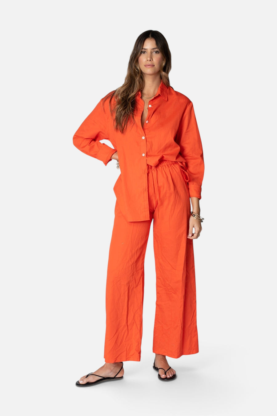 Stillwater The Favorite Shirt in Poppy – flat lay