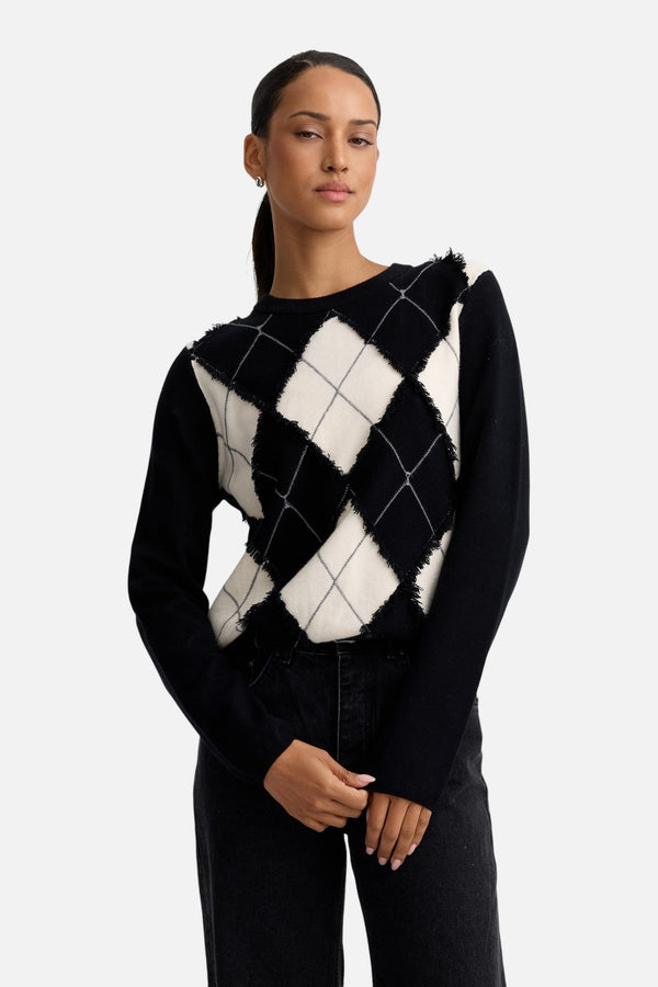 Stitches + Stripes Ciara Crewneck in Black Combo
