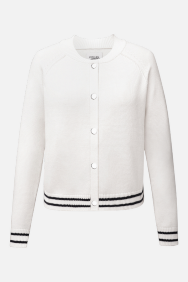 Stitches + Stripes Fielder Jacket in Chalk Combo