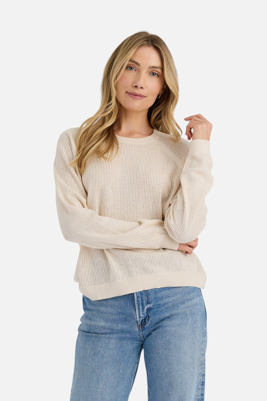 Stitches + Stripes Jordan Pullover in Cream – front view