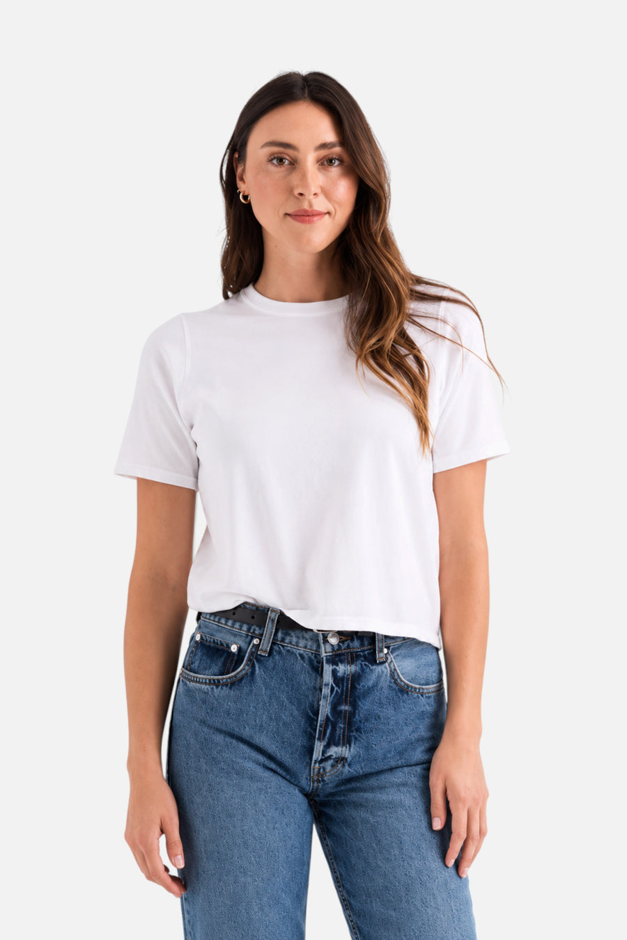 Stitches + Stripes Otis Tee in Chalk – front view