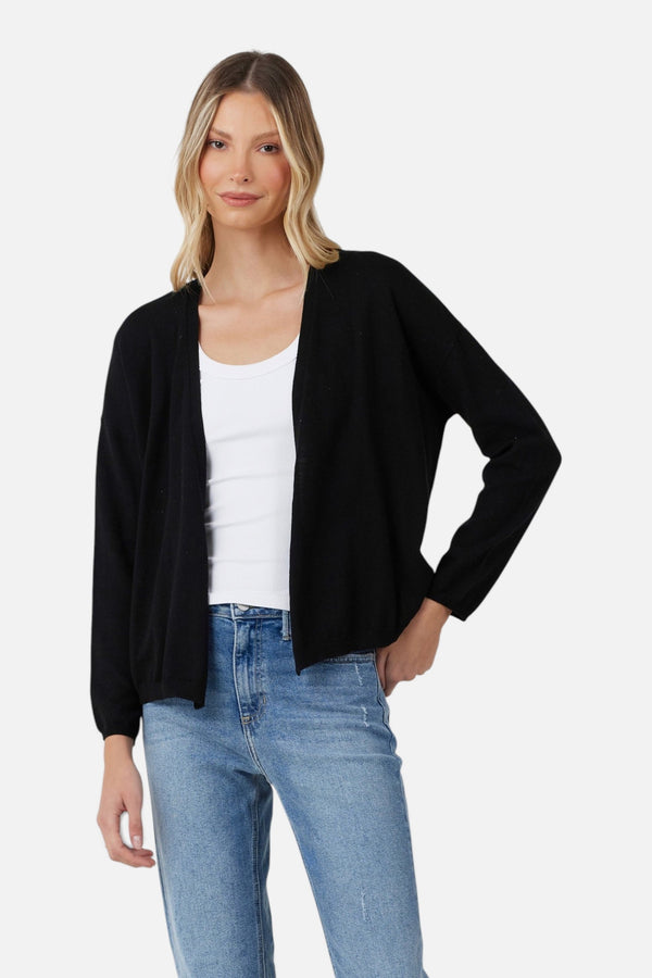 Stitches + Stripes Palmer Open Cardigan in Black