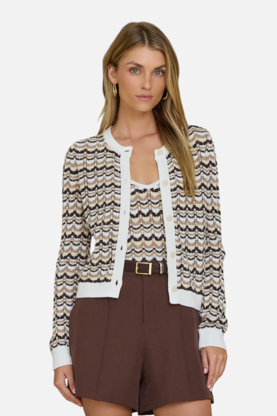 Stitches + Stripes Penny Cardi in Multi Combo – front view