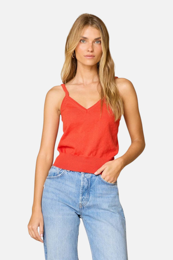 Stitches + Stripes Racine Tank in Picante