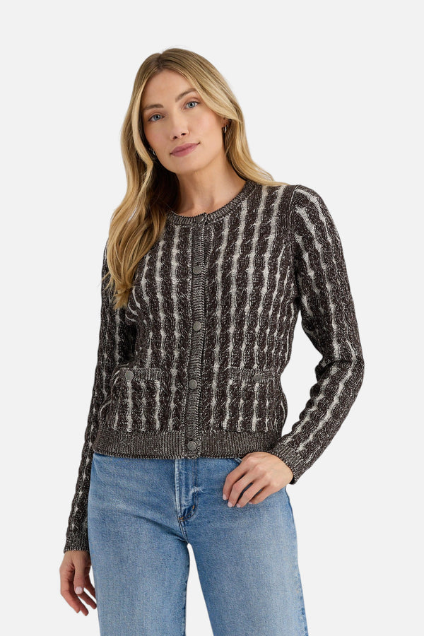 Stitches + Stripes Rossi Cardigan in Carob Combo