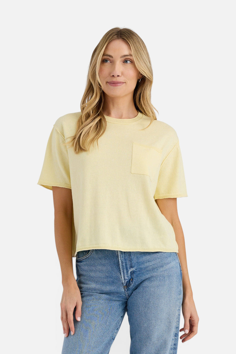 Stitches + Stripes Terra Tee in Butter – front view