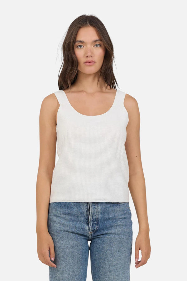 Stitches + Stripes Turner Tank in Chalk