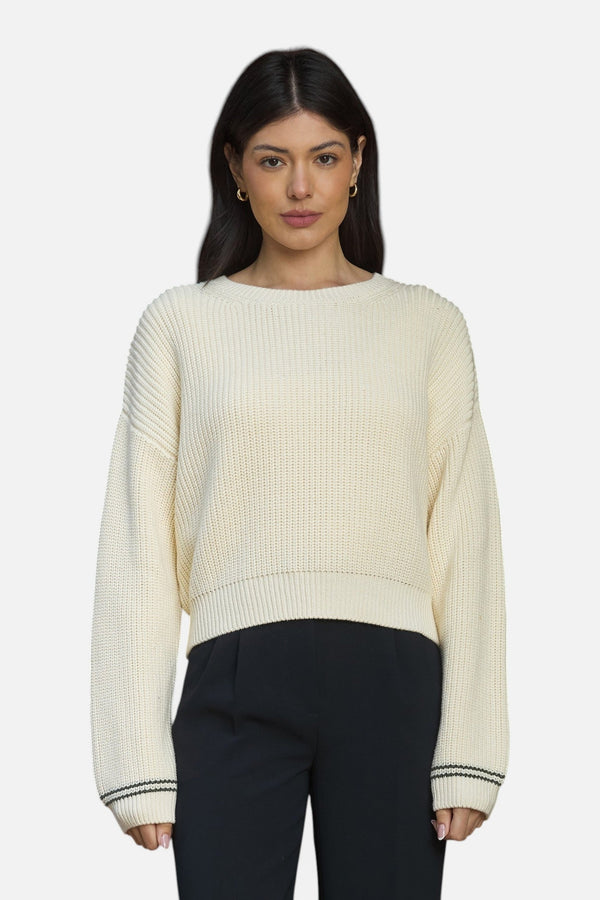 Stitches + Stripes Zia Pullover in Ivory Combo