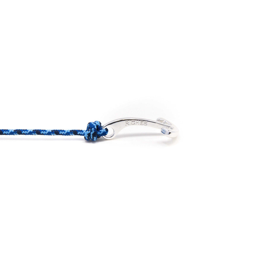 Stolen Riches Atlantic Silver Wrist Anchor in Camo Blue – side view