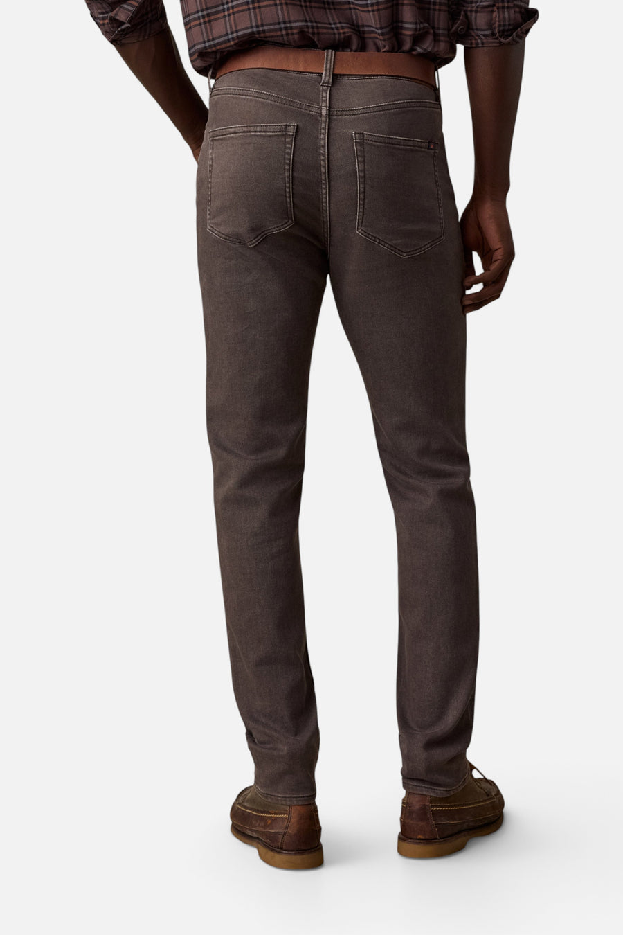 Stretch Terry 5-Pocket Pant in Coast Brown – back view