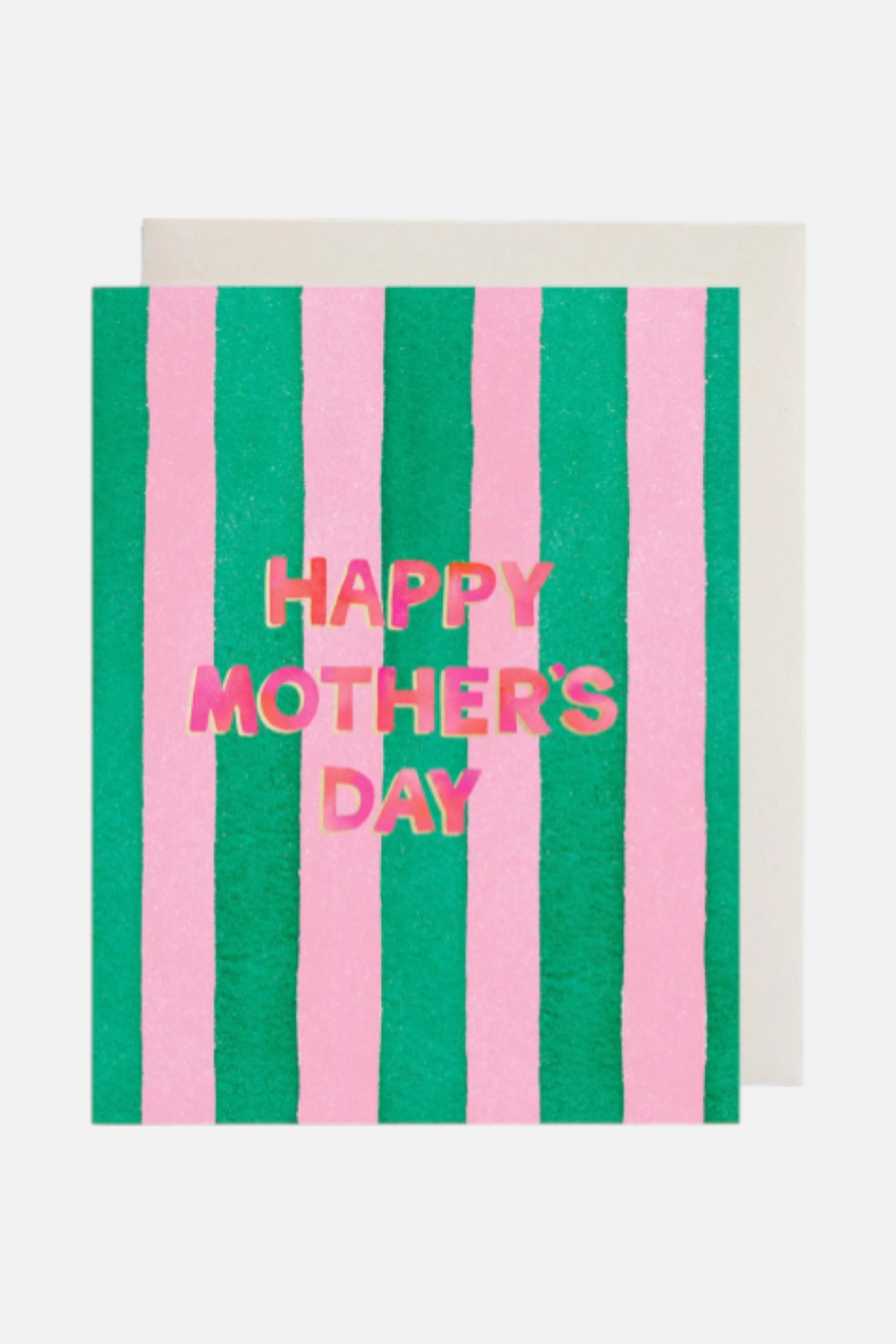 Pink & Green Striped Mother's Day Card