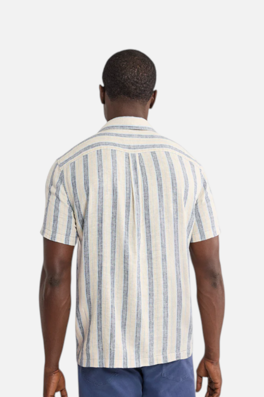 Fair Harbor Oasis Textured Shirt in Sea Blue Stripe