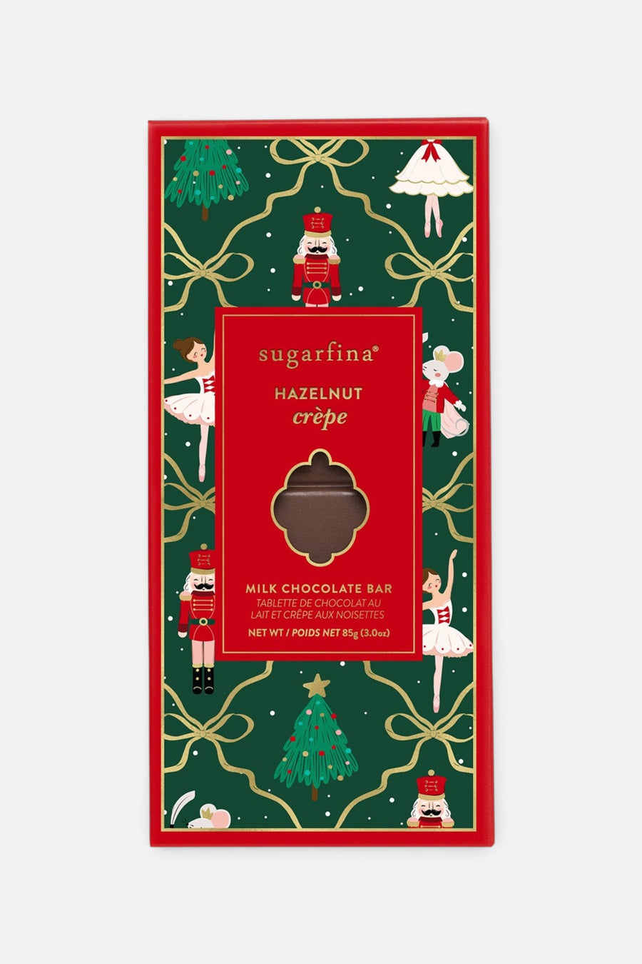 Sugarfina Hazelnut Crêpe Milk Chocolate Bar – front view