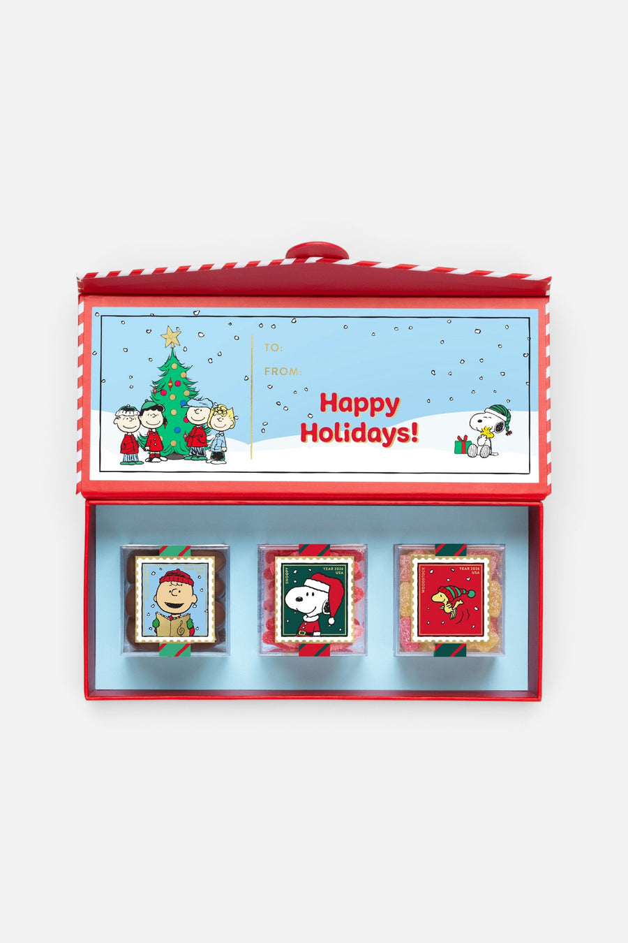 Sugarfina Peanuts Happy Holidays 3 Piece Candy Bento Box – detail