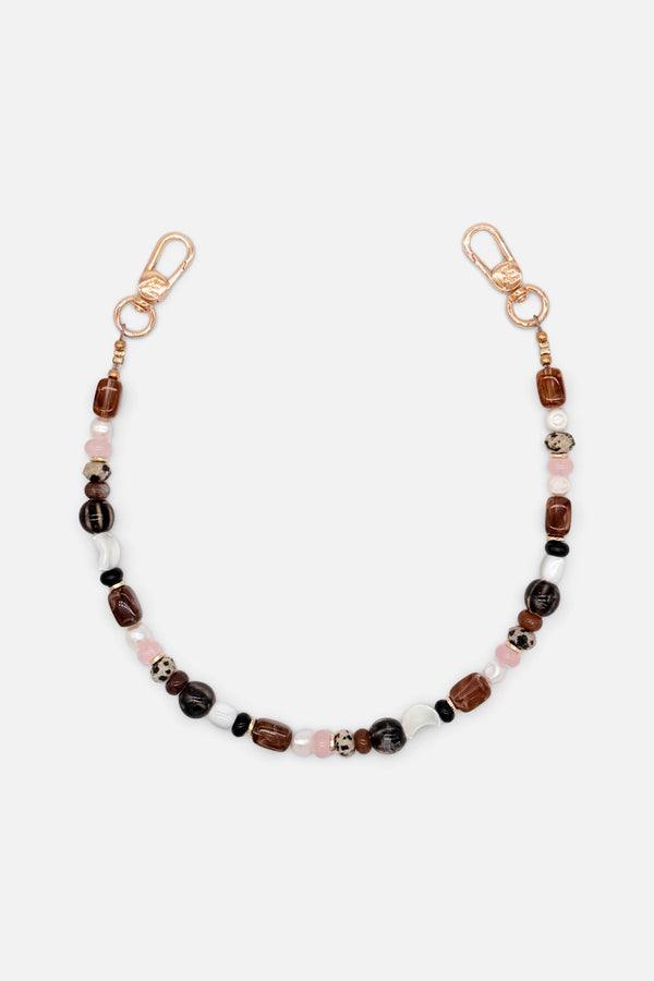 Suki Beaded Phone Strap Wristlet with Gold Hardware